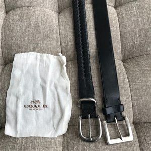 Two Coach Man's Leather Belts